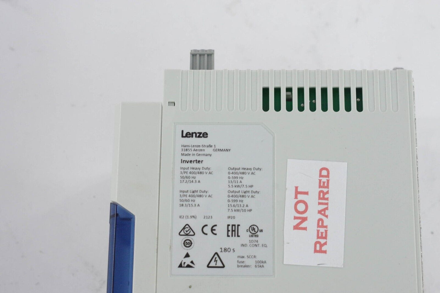 LENZE I55AE255F10V11003S I550 Inverter - For Parts Or Repair