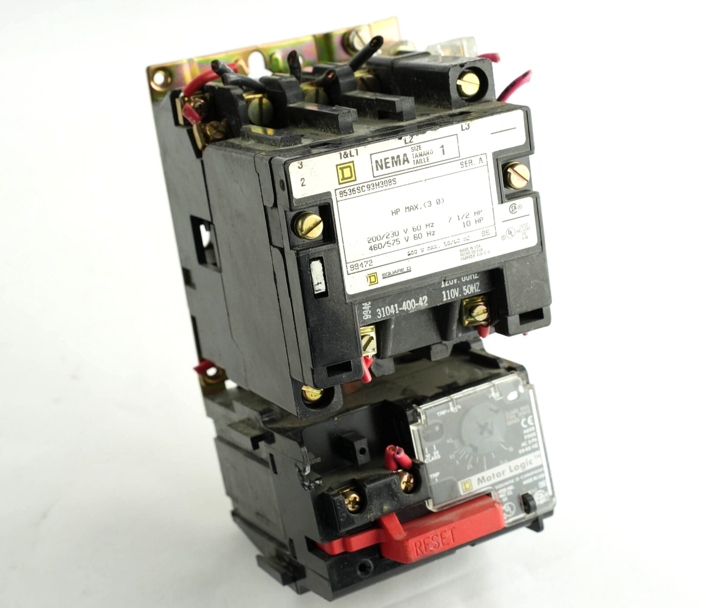 Square D 8536SC93H308S /A Size 1 120V Coil Magnetic Motor Starter