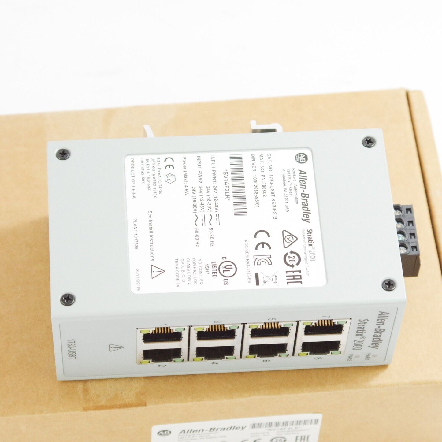 Allen Bradley 1783-US8T Ser B 8-Port Stratix 2000 Ethernet Switch Unmanaged