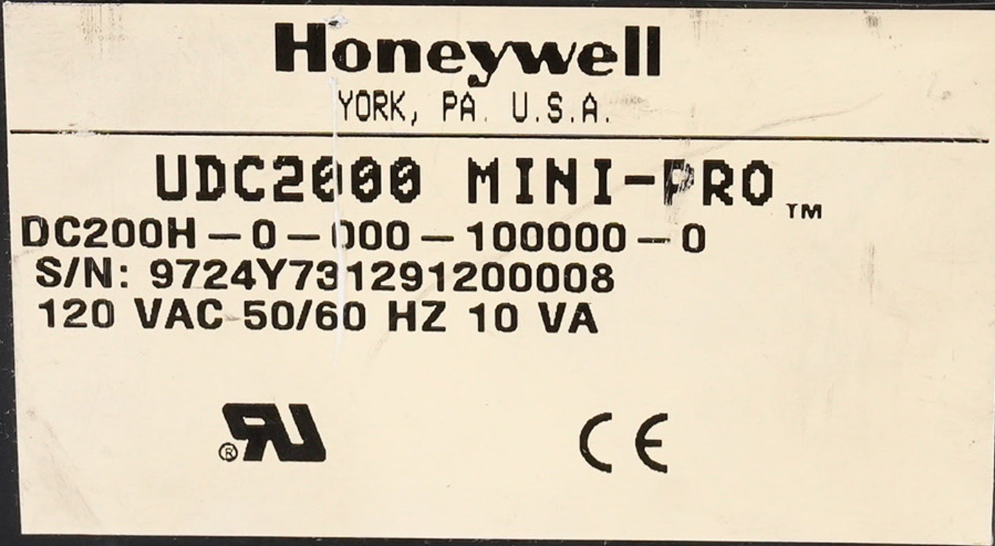 Honeywell DC200H-0-000-100000-0 Temperature Controller DC200H00001000000