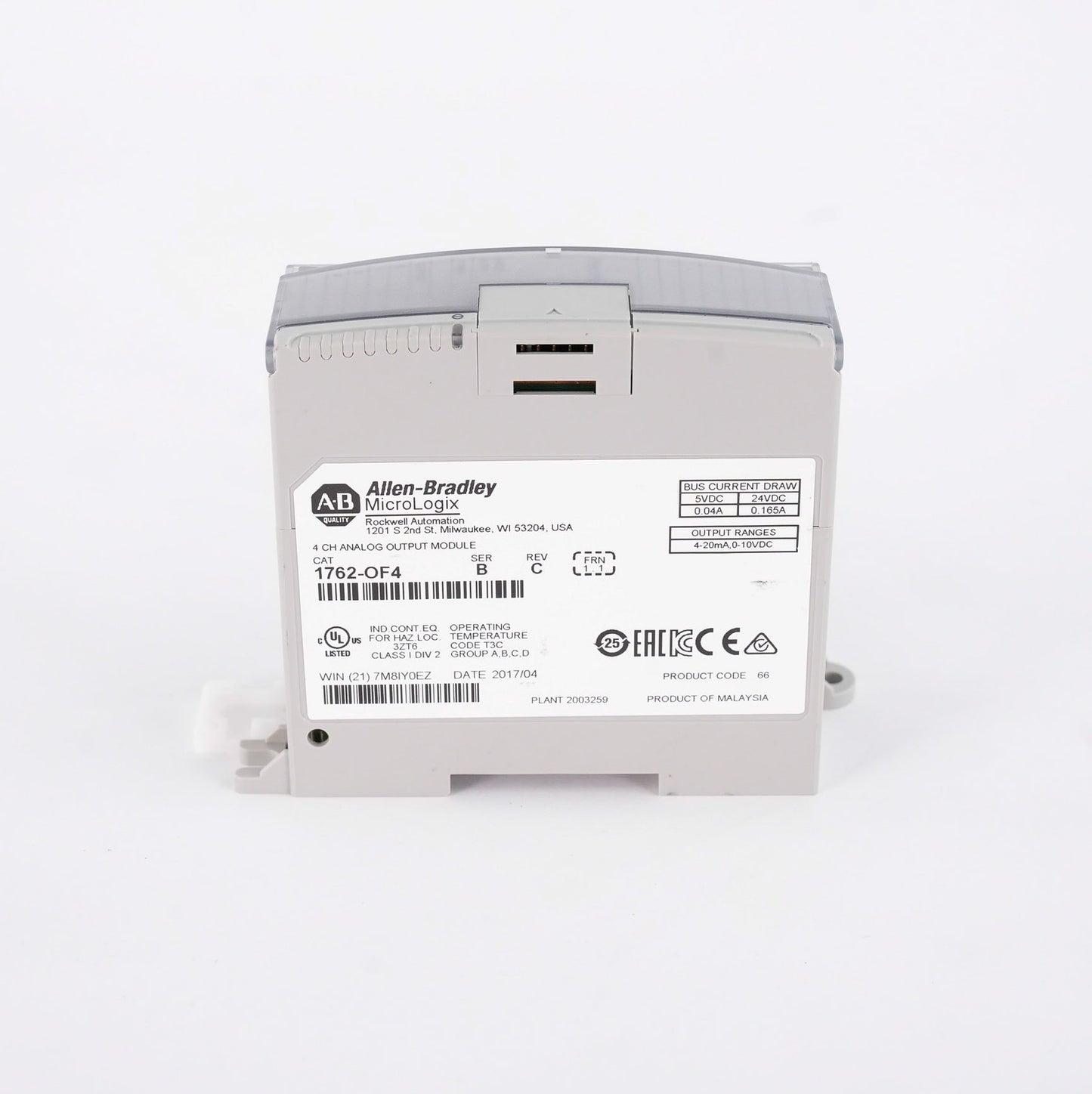 Allen Bradley 1762-OF4 /B MicroLogix 4 Channel Analog Output Module 1762OF4