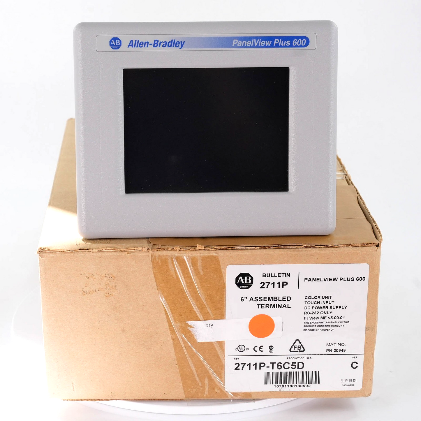 Allen Bradley 2711P-T6C5D /C PanelView Plus 600 Color Touch 24VDC 2711PT6C5D HMI