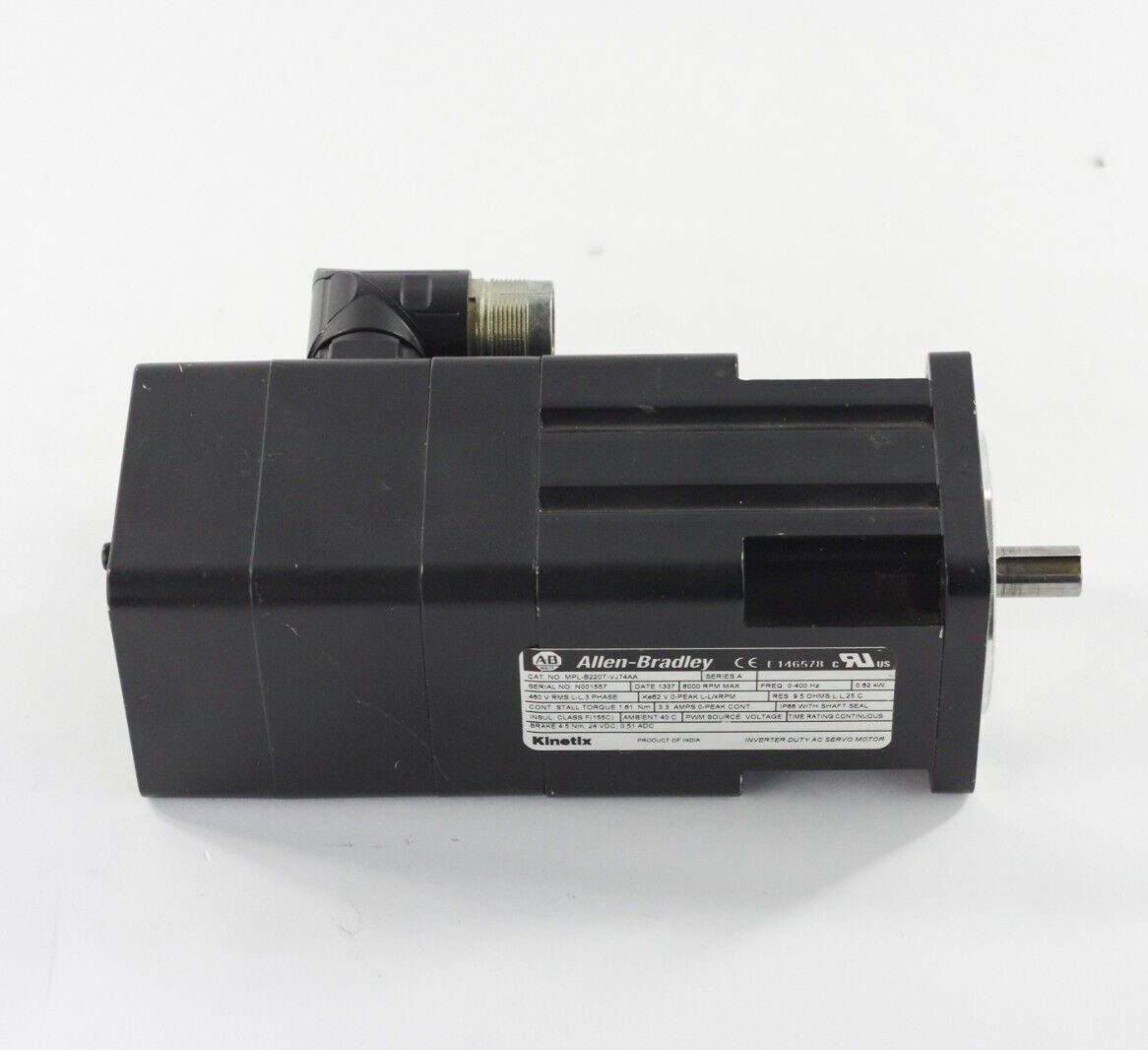 Allen Bradley MPL-B220T-VJ74AA Servo Motor MPLB220TVJ74AA Ser A 6000 RPM