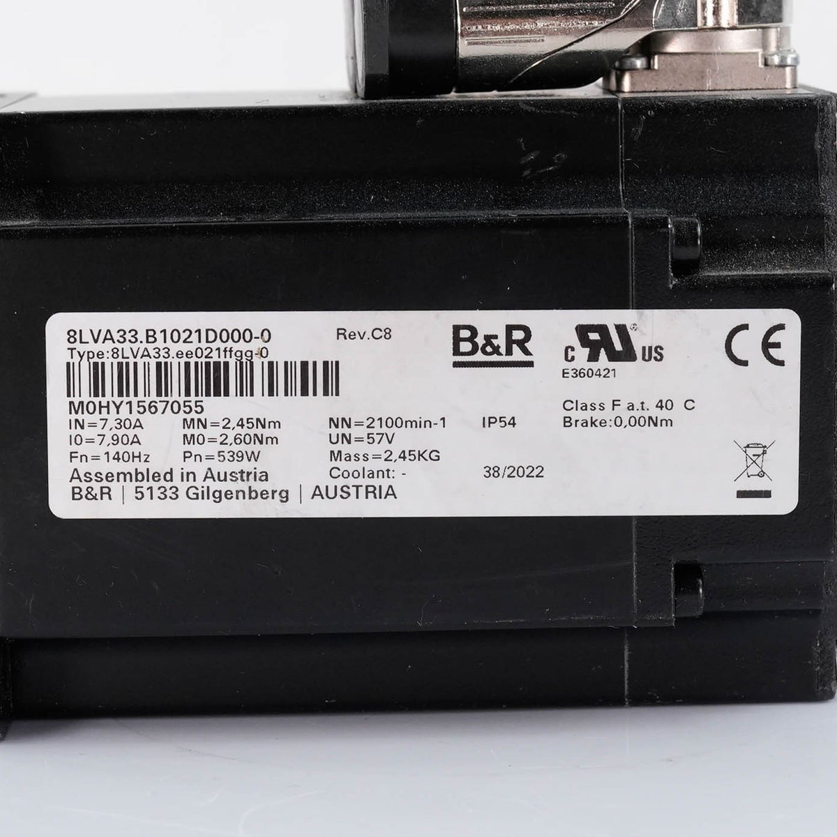 B&R 8LVA33.B1021D000-0 8LVA Synchronous Servo Motor 310V 1.35Nm 2100rpm 8LVA33B1