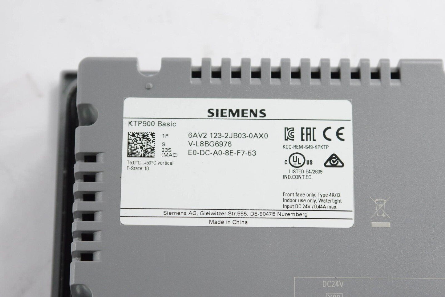 SIEMENS 6AV2 123-2JB03-0AX0 / 6AV21232JB030AX0 HMI Touch Panel KTP900 Basic