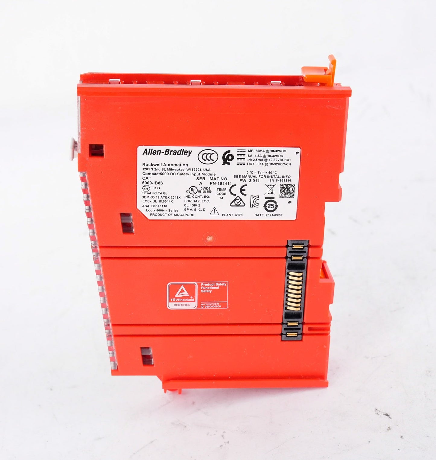 Allen Bradley 5069-IB8S /A Compact 5000 8-Ch DC Safety Input Module 5069IB8