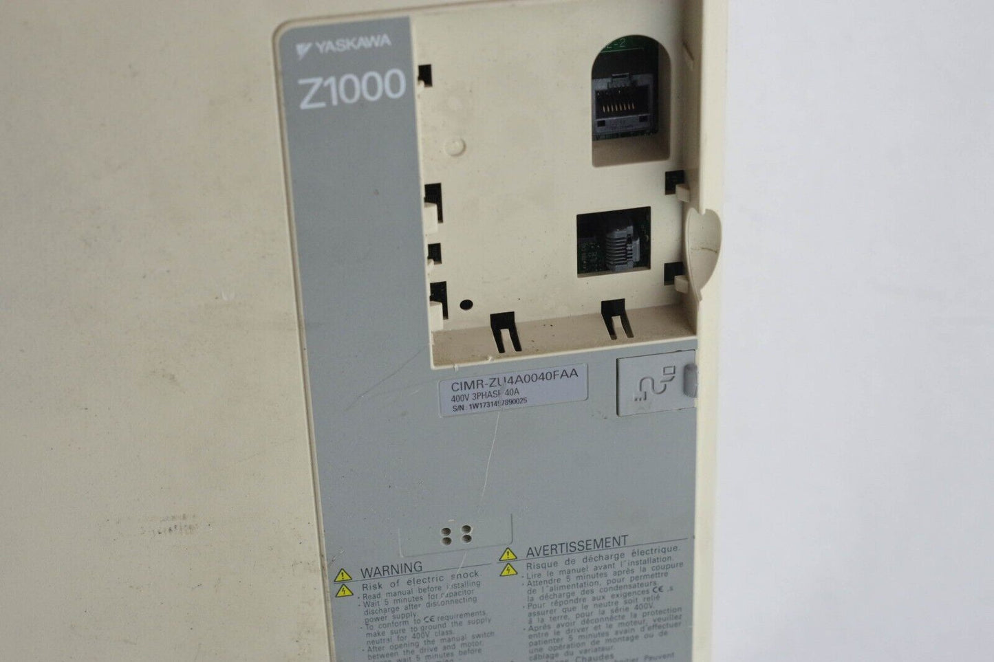 Yaskawa CIMR-ZU4A0040FAA Motor Drive Inverter 40 Amps Z1000 - For Parts/Repair