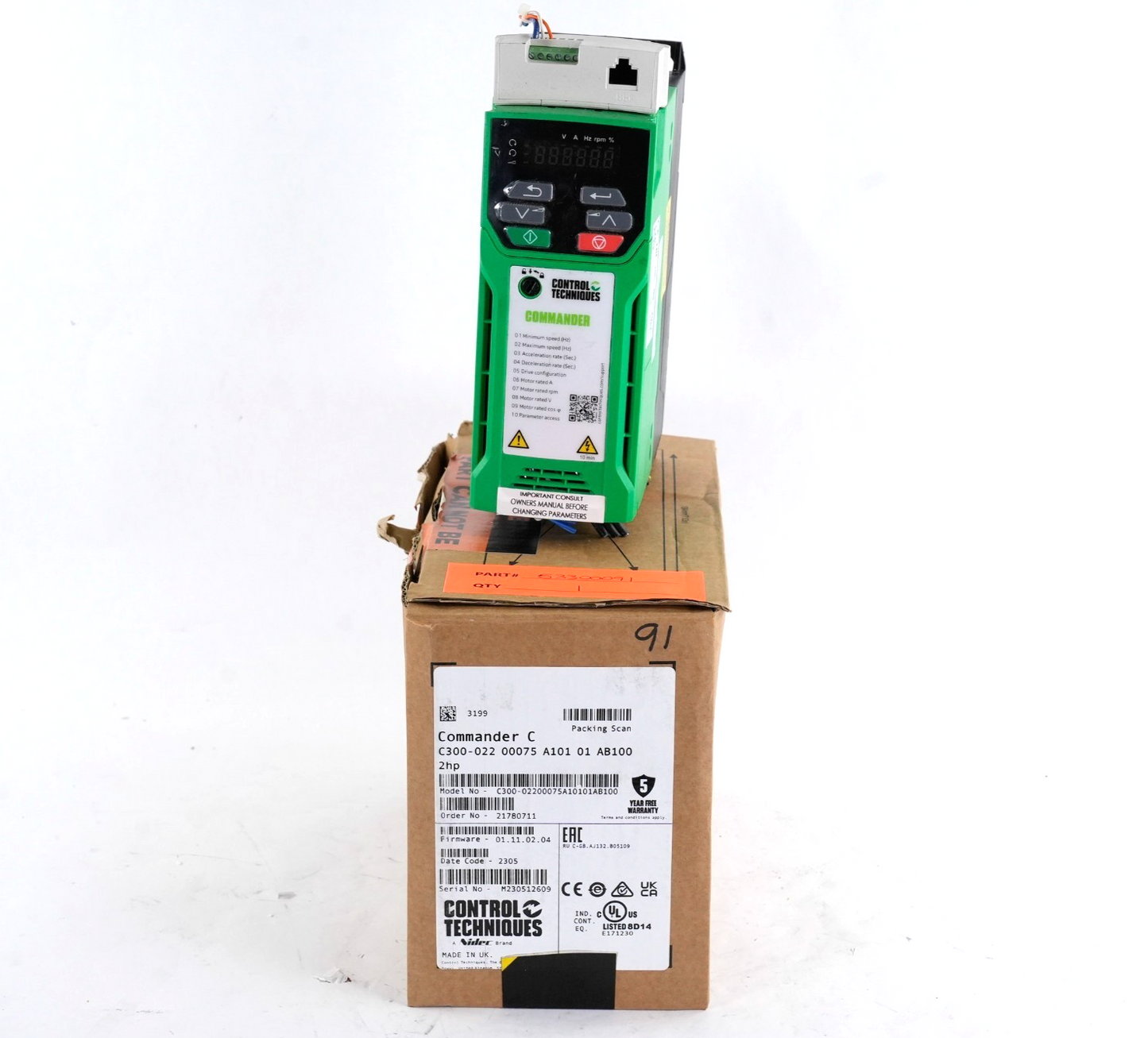 Control Techniques C300-022 00075 A 2HP Drive 240V C300022 - Open Box