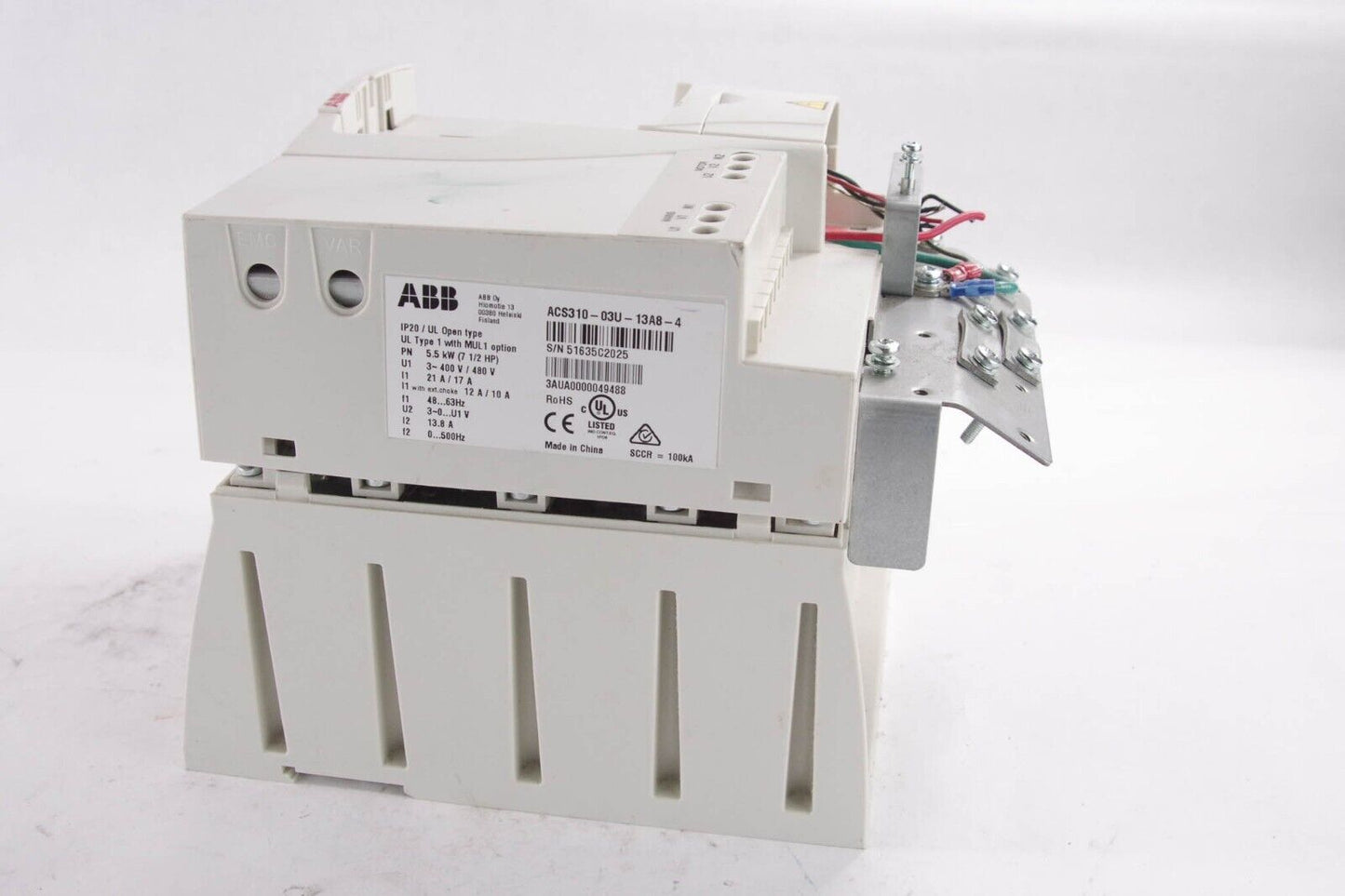 ABB ACS310-03U-13A8-4 ABB ACS310 VFD DRIVE 7.5 HP - For Parts or Repair