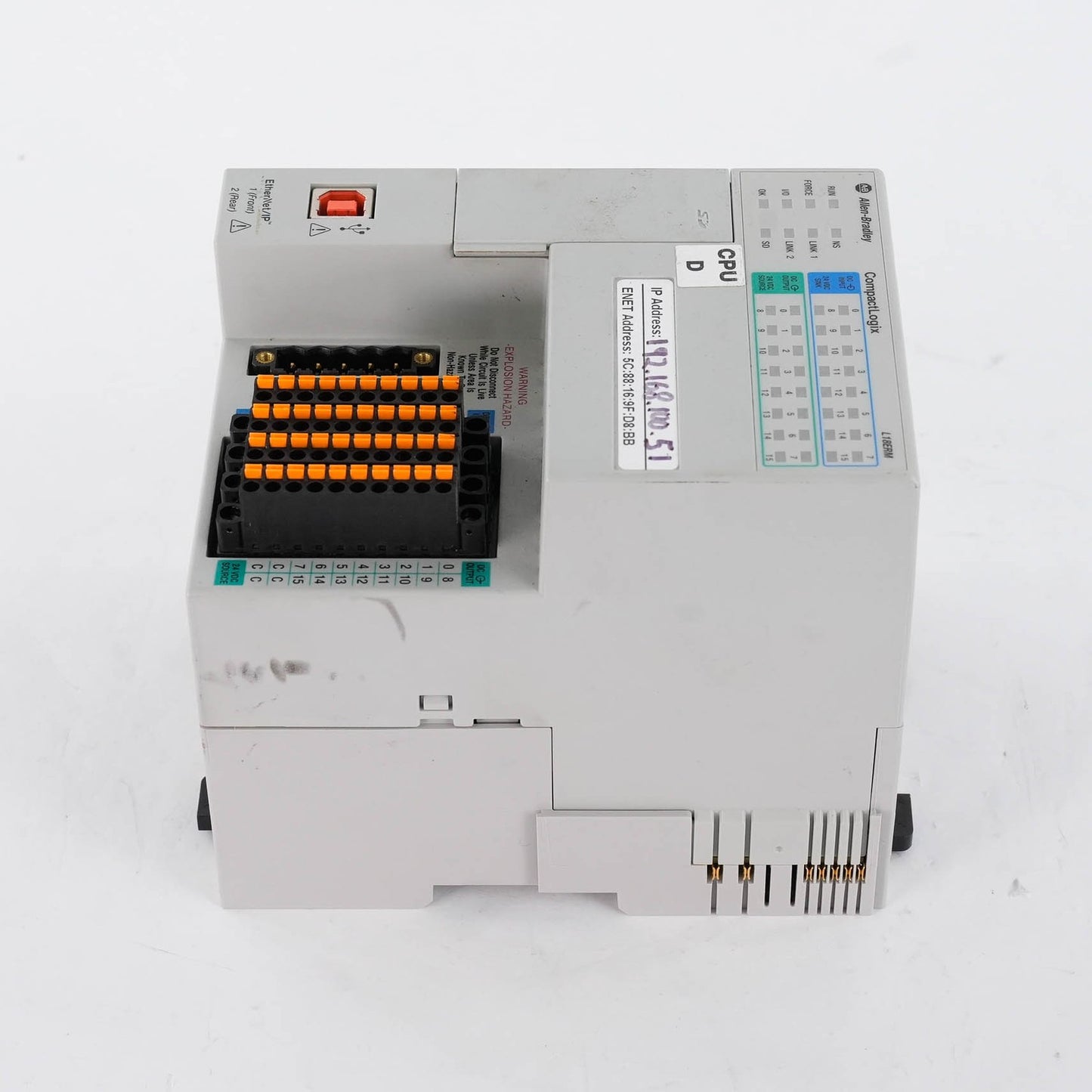 Allen Bradley 1769-L18ERM-BB1B Ser B CompactLogix 0.5MB (retake pictures)