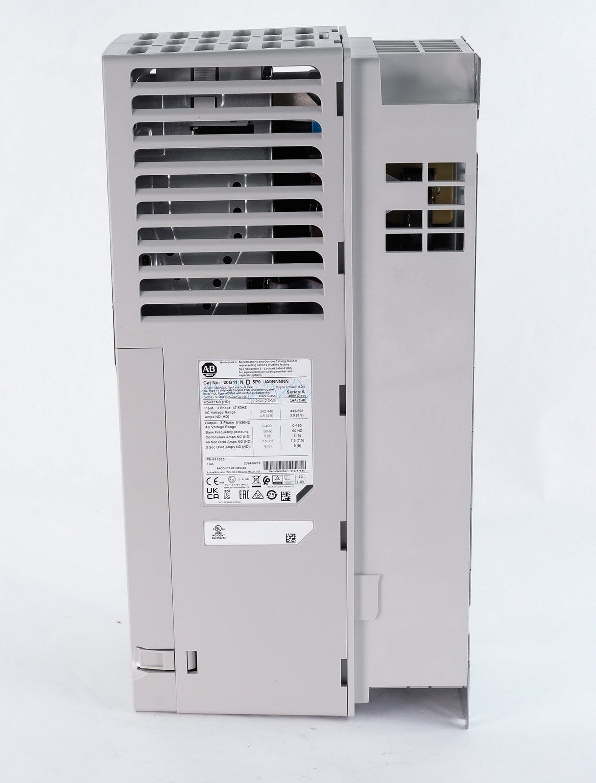 Allen Bradley 20G11ND5P0JA0NNNNN /A PowerFlex 755 AC Drive 480V 3HP - Open Box