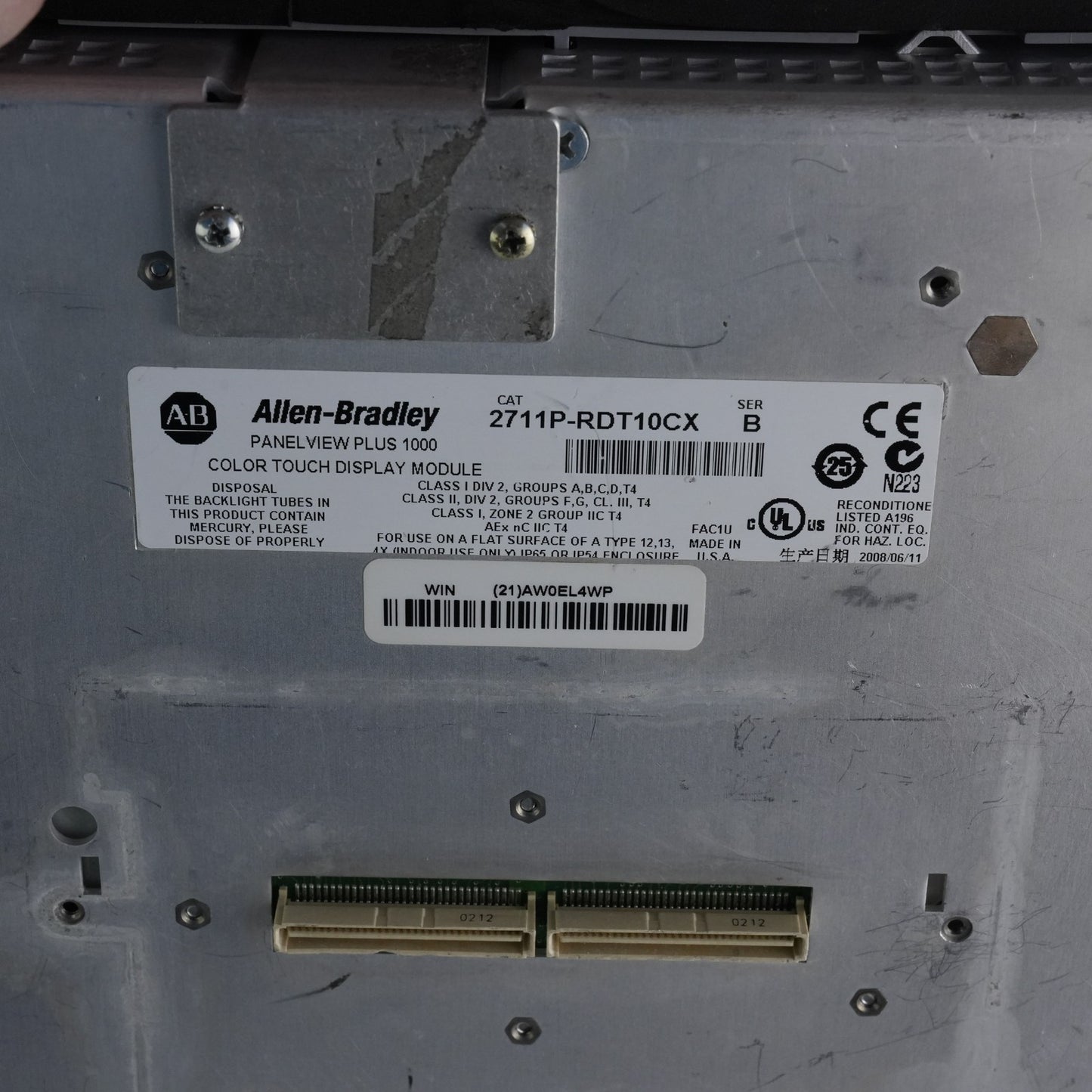 Allen Bradley 2711P-RDT10CX /B PanelView Plus 1000 Color Touch Display Module