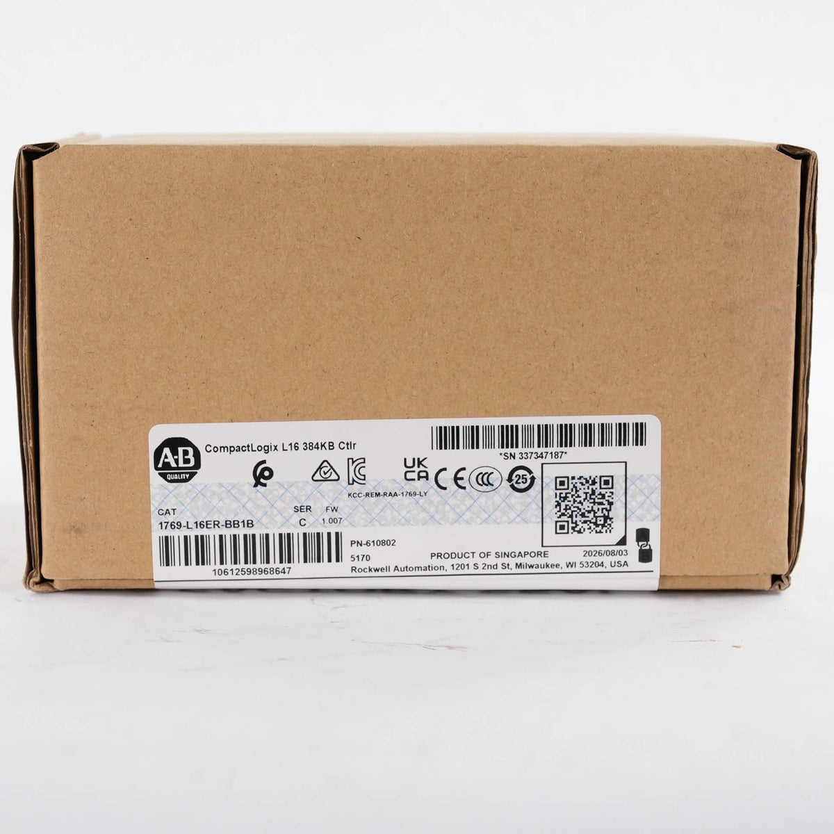 Allen Bradley 1769-L16ER-BB1B Ser C CompactLogix 5370 L1 Controller 24VDC