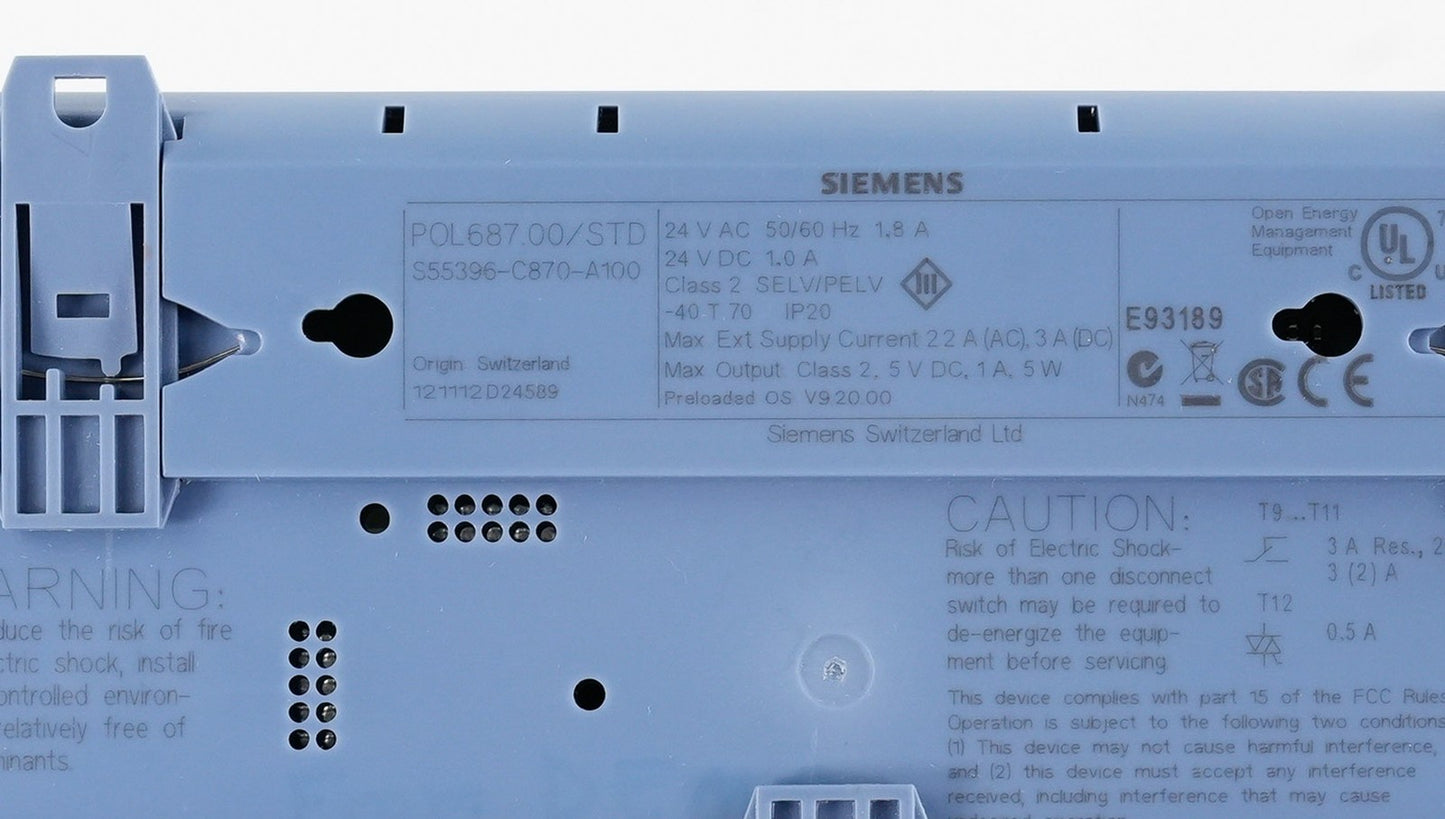 Siemens S55396-C870-A100 Controller POL687.00/STD - Switzerland