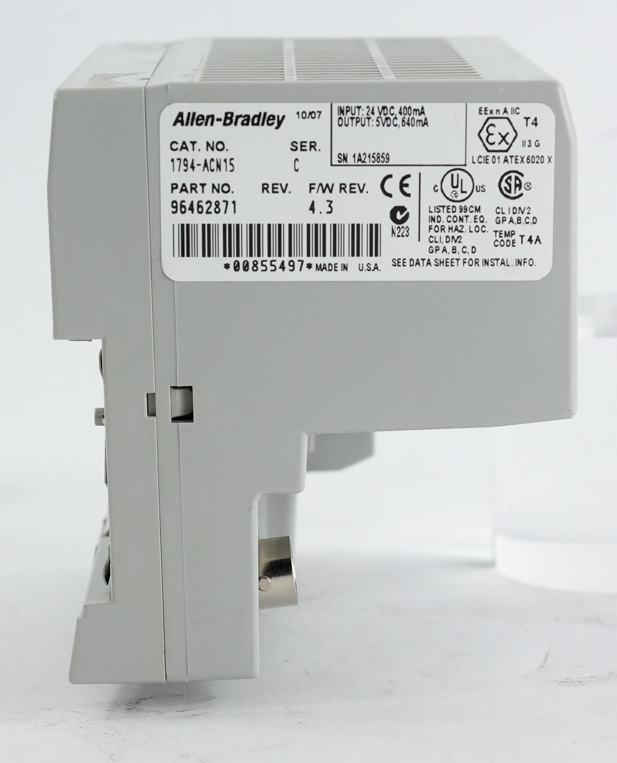 Allen Bradley 1794-ACN15 /C Flex Controlnet Adapter USIP 1794ACN15
