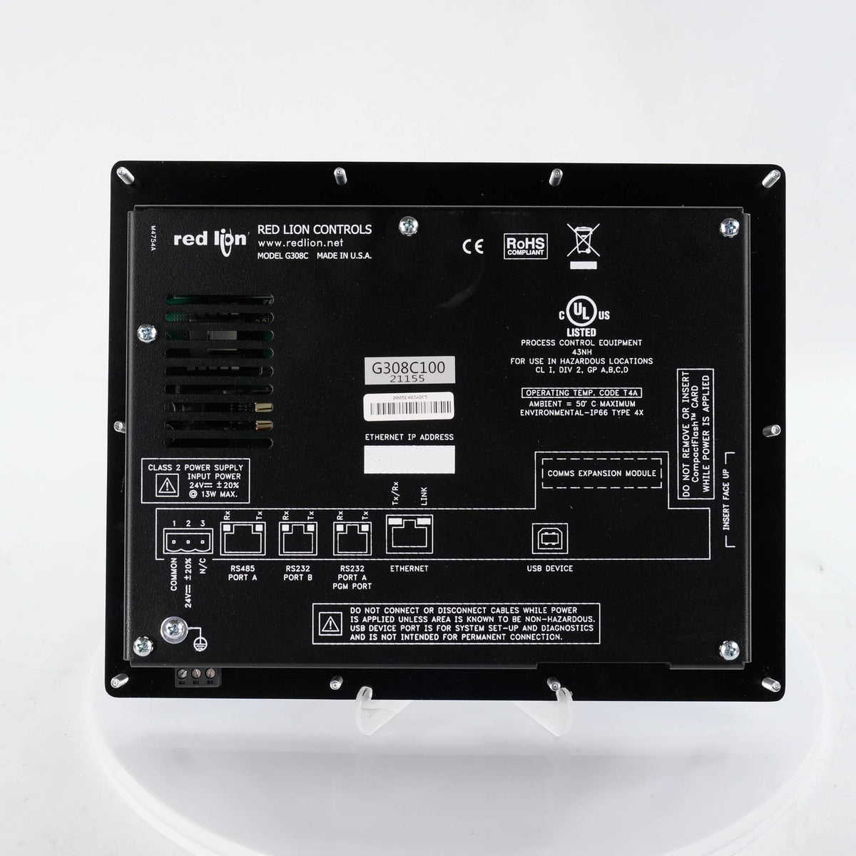 Red Lion G308C100 G3 8 inch Color HMI Operator Interface 24 VDC G308C