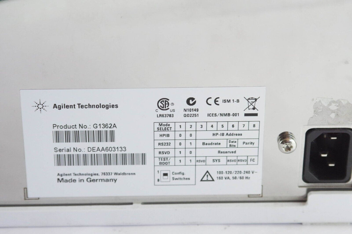 Agilent Technologies G1362A Series 1260 Infinity Refractive Index Detector RID