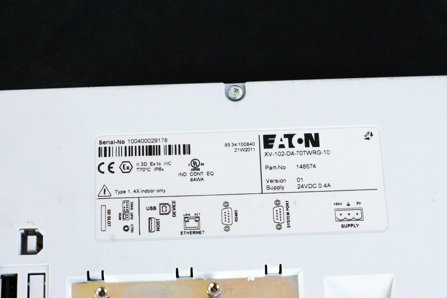 EATON XV-102-D4-70TWRG-10 HMI PLC Touch Display 148574 24VDC 7''