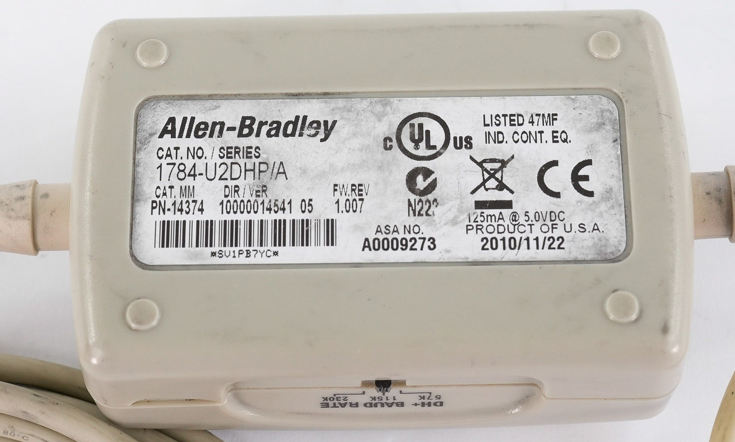 Allen Bradley 1784-U2DHP Ser A USB to Data Highway Plus DH+ Adapter 1784U2DHP