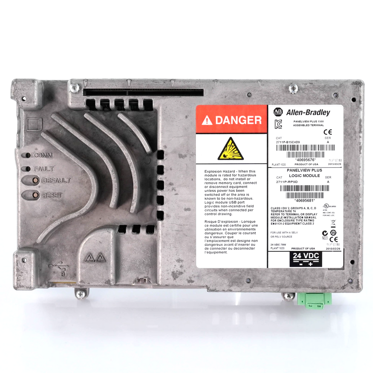 Allen Bradley 2711P-RP9D Ser A PanelView Plus 6 Logic Module DC
