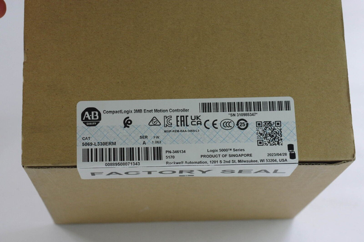 2023 Allen-Bradley 5069-L330ERM /A CompactLogix 3MB Controller - Sealed Surplus