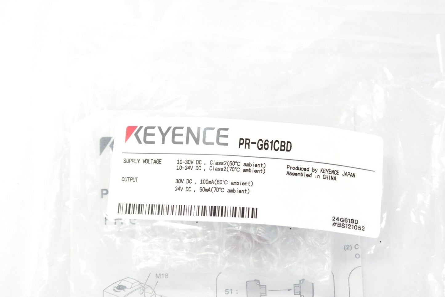 KEYENCE PR-G61CBD M18 Threaded type Retro-reflective M12 Connector Type Sensor