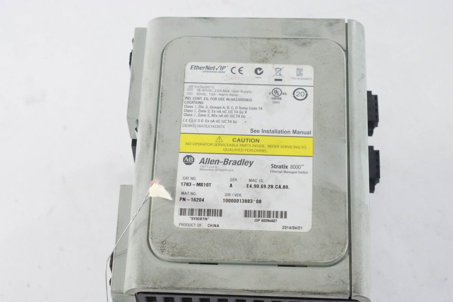 Allen Bradley 1783-MS10T Series A Stratix 8000 Ethernet Switch -For Parts/Repair