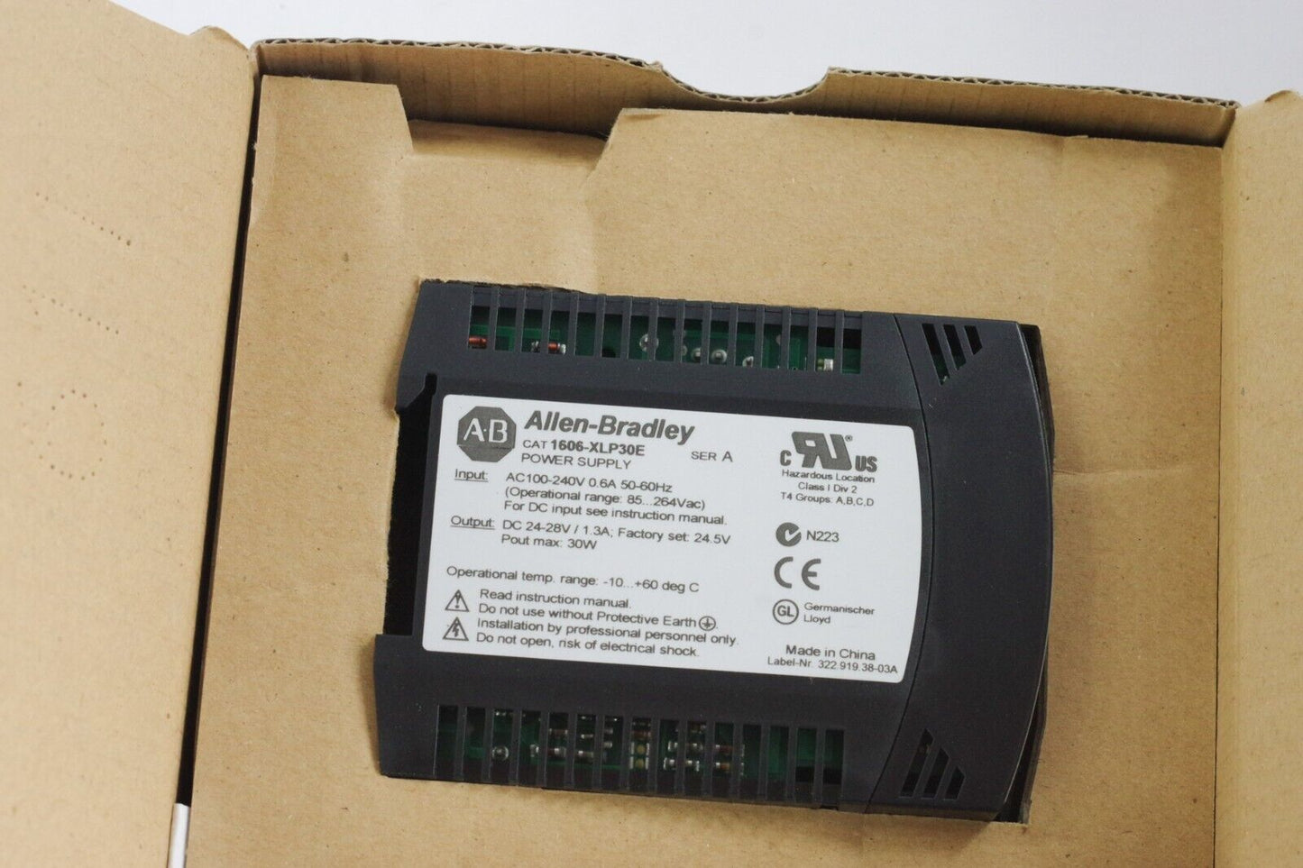 Allen Bradley 1606-XLP30E Ser A 30W 24V DC Power Supply - Open Box