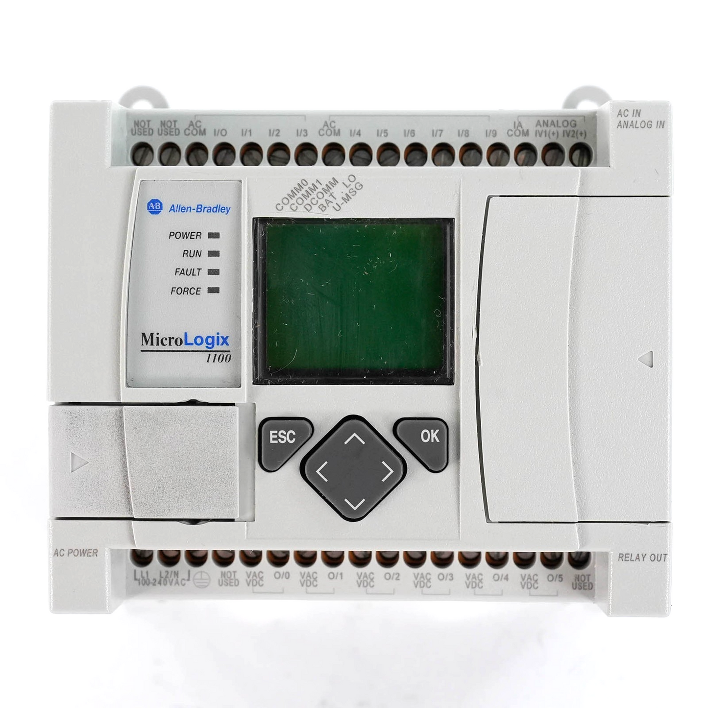 Allen Bradley 1763-L16AWA Ser B MicroLogix 1100 PLC 120/240V AC 1763L16AWA