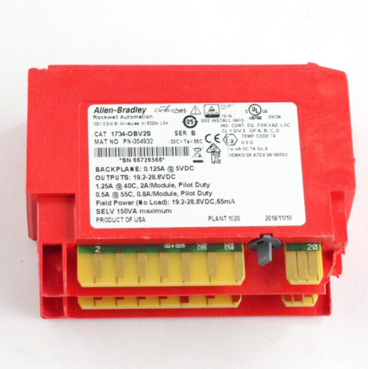Allen Bradley 1734-OBV2S Ser B Point Guard I/O Safety Digital Output Module