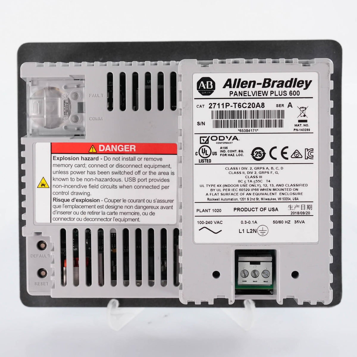 Allen Bradley 2711P-T6C20A8 PanelView Plus 600 Color Touch 100-240VAC