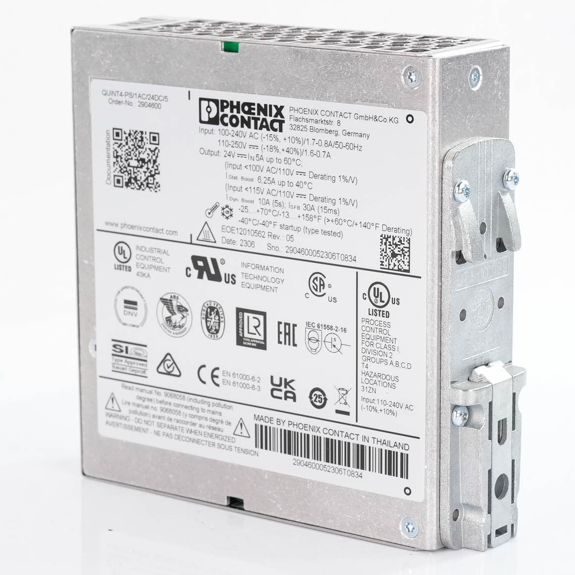 Phoenix Contact 2904600 Quint4-PS/1AC/24DC/20 Power Supply 24VDC 20A 2904600