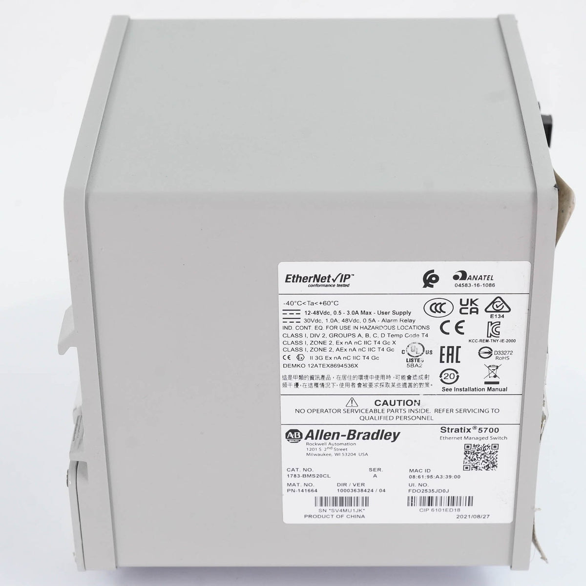 Allen Bradley 1783-BMS20CL Ser A Stratix 5700 Managed Switch 20 Port