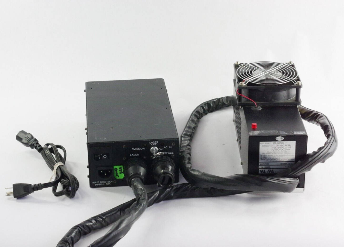 Showa Optronics Argon Laser GLS3135 Power Supply & Laser Head GLG3135 Tested Kit