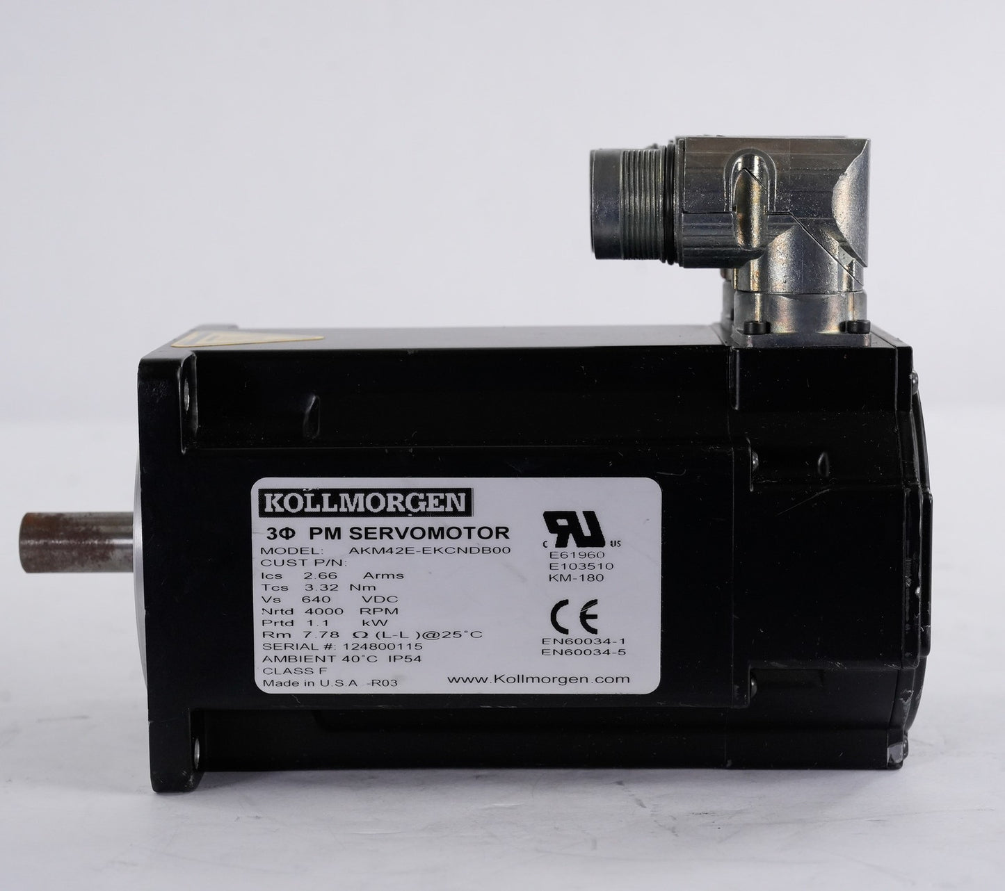 Kollmorgen AKM42E-EKCNDB00 Servo Motor 4000RPM 640VDC 1.1kW AKM42EEKCNDB00