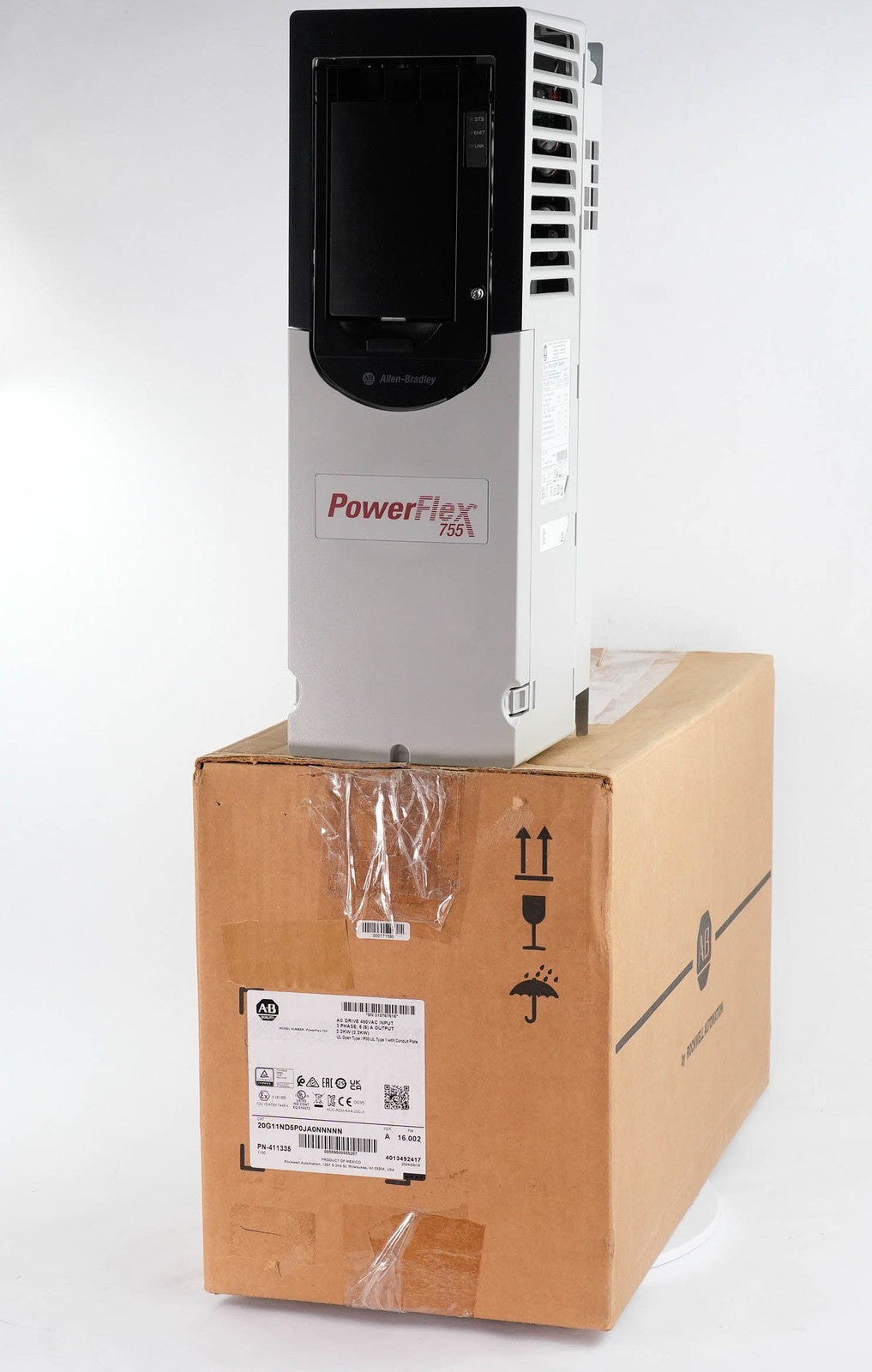 Allen Bradley 20G11ND5P0JA0NNNNN PowerFlex 755 AC Drive 480V 5.0A 3HP Series A
