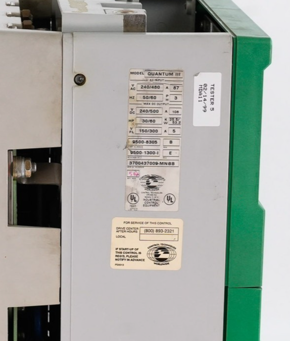 Control Techniques M155-14ICDQ Quantum III Digital DC Drive 75HP M15514ICDQ 9500