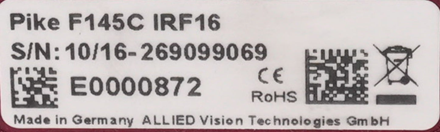 Allied Vision Technologies Pike F145C IRF16 Industrial CCD Camera