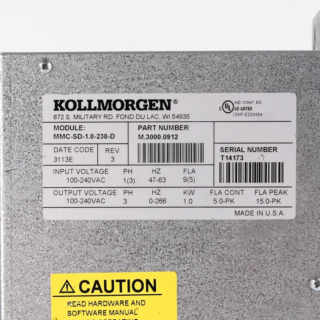 Kollmorgen MMC-SD-1.0-230-D MMC Smart Drive 1.0kW 230V MMCSD10230D Servo Drive