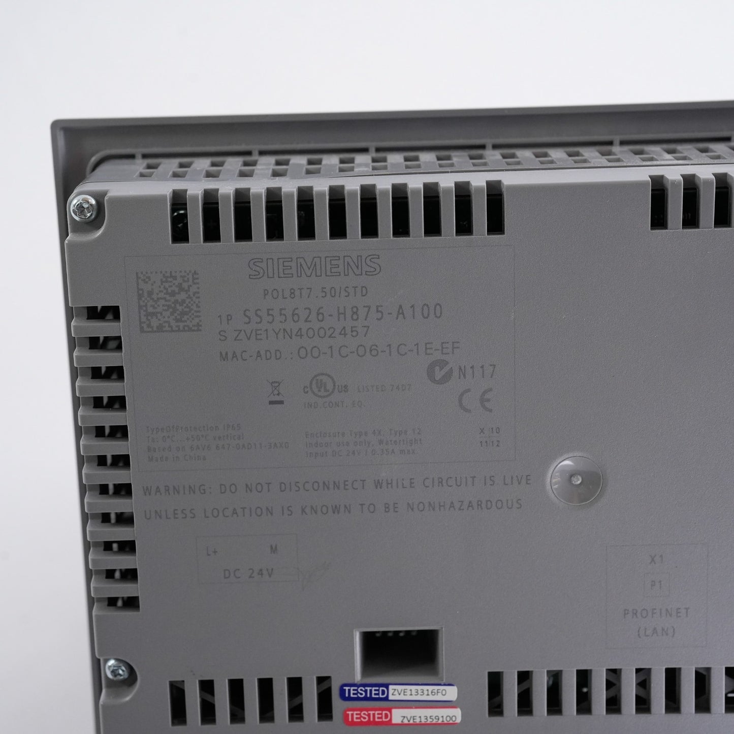Siemens POL8T7.50/STD Touch Panel Display SS55626-H875-A100 DC 24V