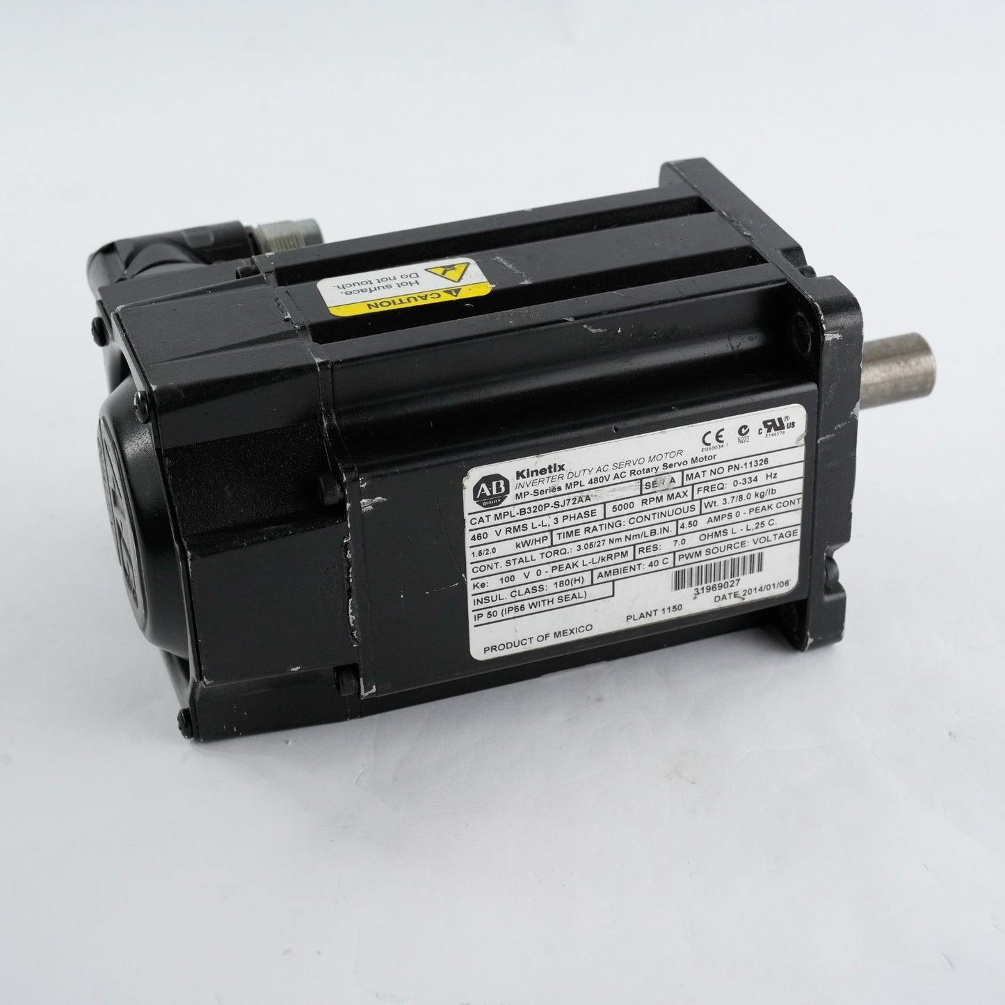 Allen Bradley MPL-B320P-SJ72AA /A 480V AC Rotary Servo Motor 5000RPM