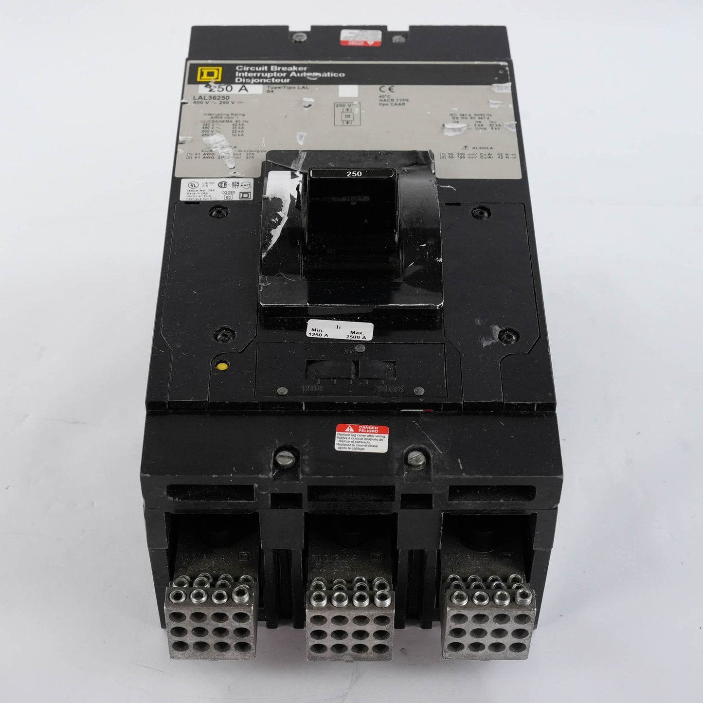 Square D LAL36250 Circuit Breaker 3 Pole 250A 600V 22kA LAL 3P 250 Amp LAL36250