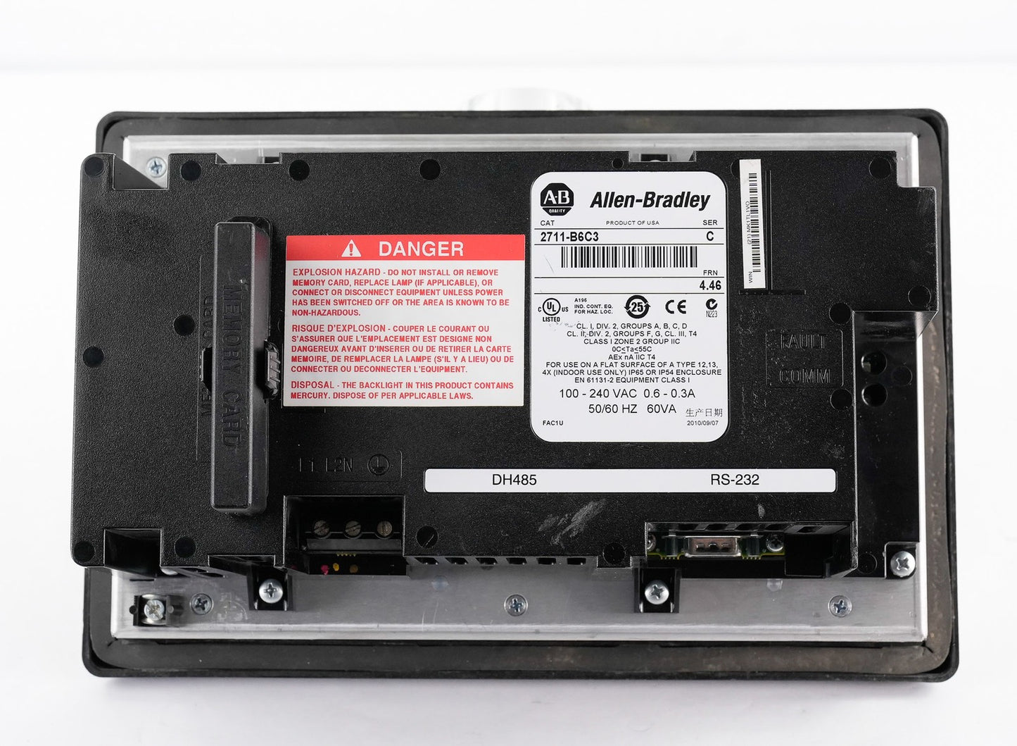 Allen Bradley 2711-B6C3 /C FRN 4.46 PanelView 600 Color / Touch Keypad 2711B6C3