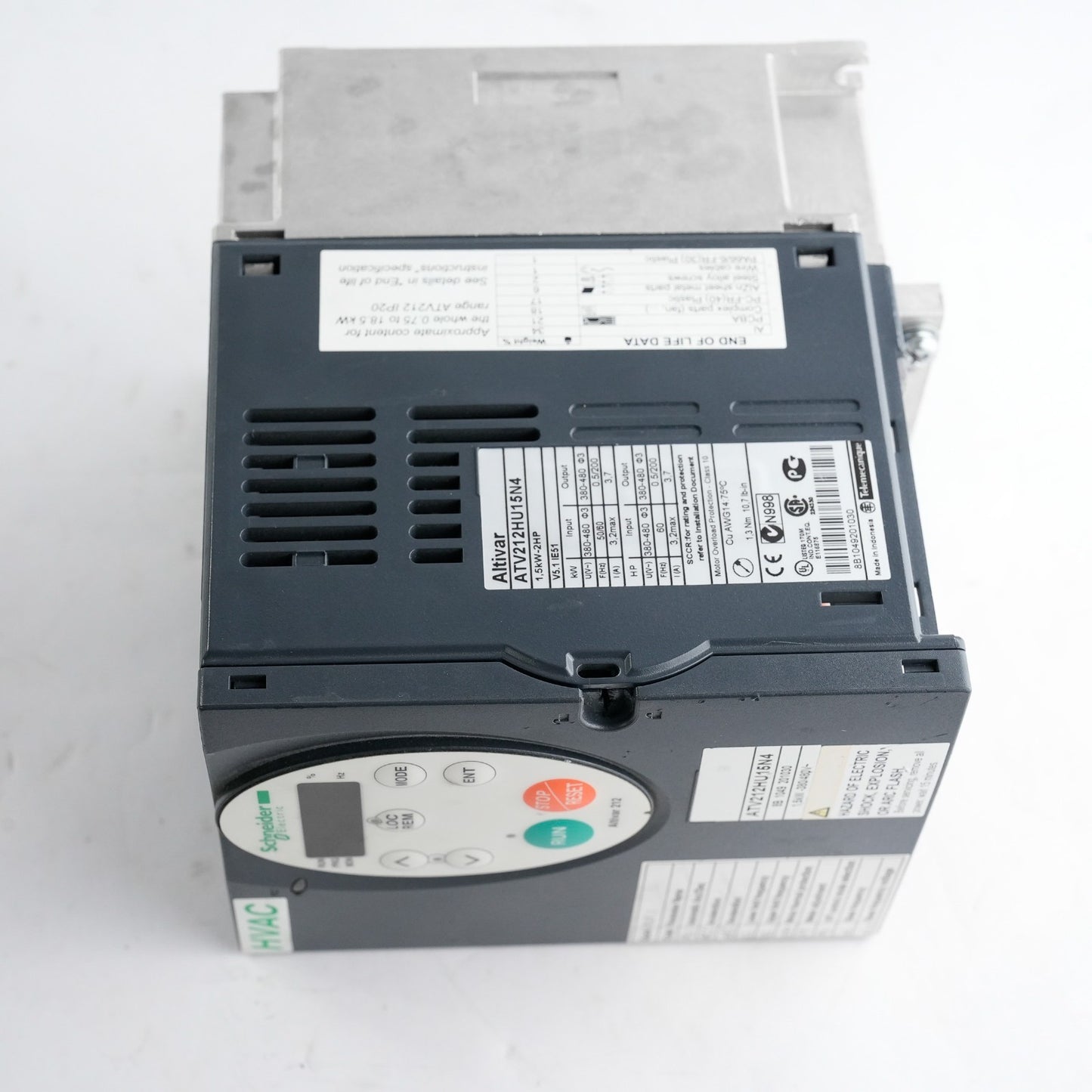 Schneider Electric ATV212HU15N4 1.5kW 2HP 480V 3PH Variable Speed Drive