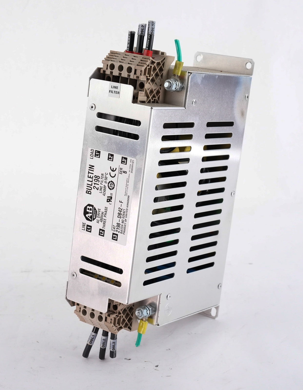 Allen Bradley 2198-DB42-F /B Bulletin 2198 Line Filter 42Amp 2198DB42F