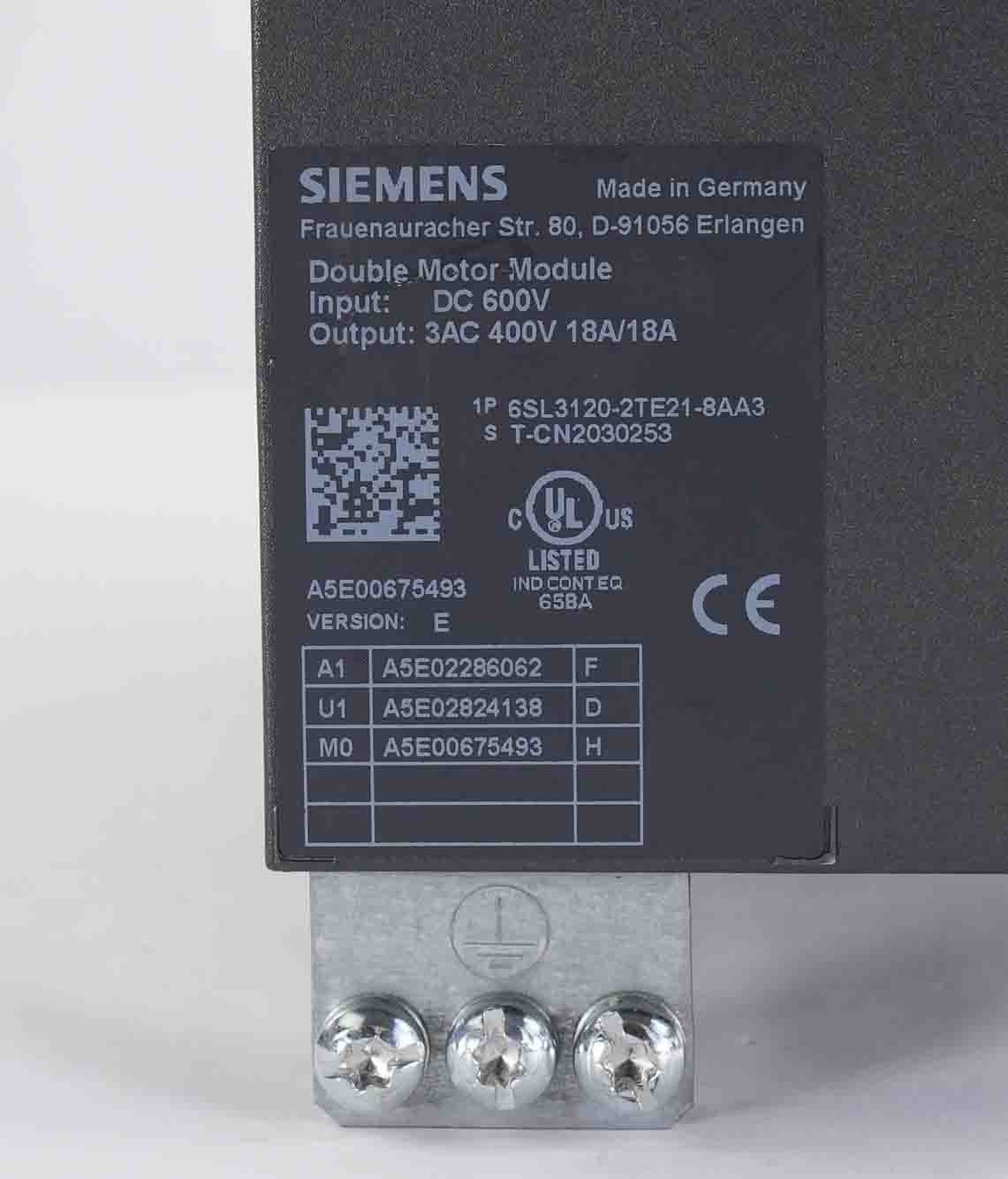 Siemens 6SL3120-2TE21-8AA3 Sinamics S120 Double Motor Module 6SL31202TE218AA3