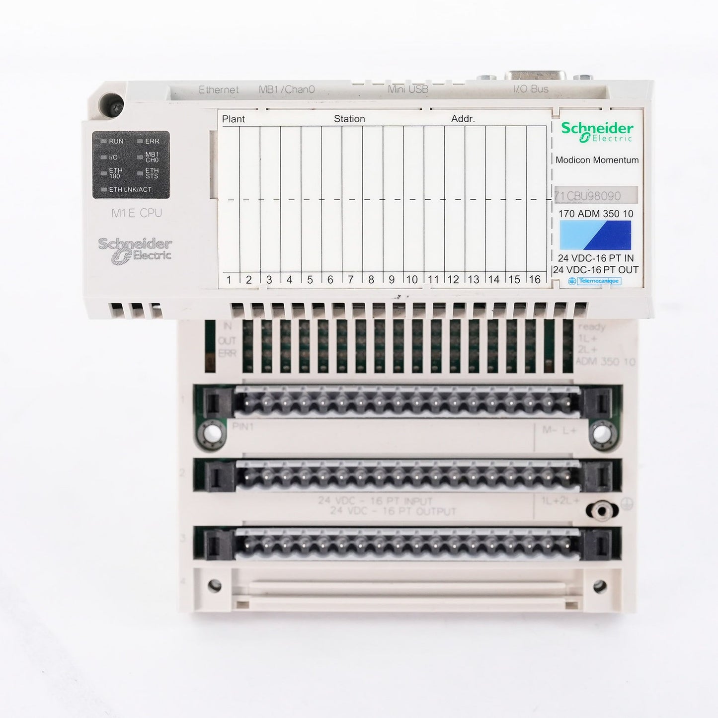 Schneider Electric 170ADM35010 Modicon Momentum I/O Base 16 In 16 Out 24VDC