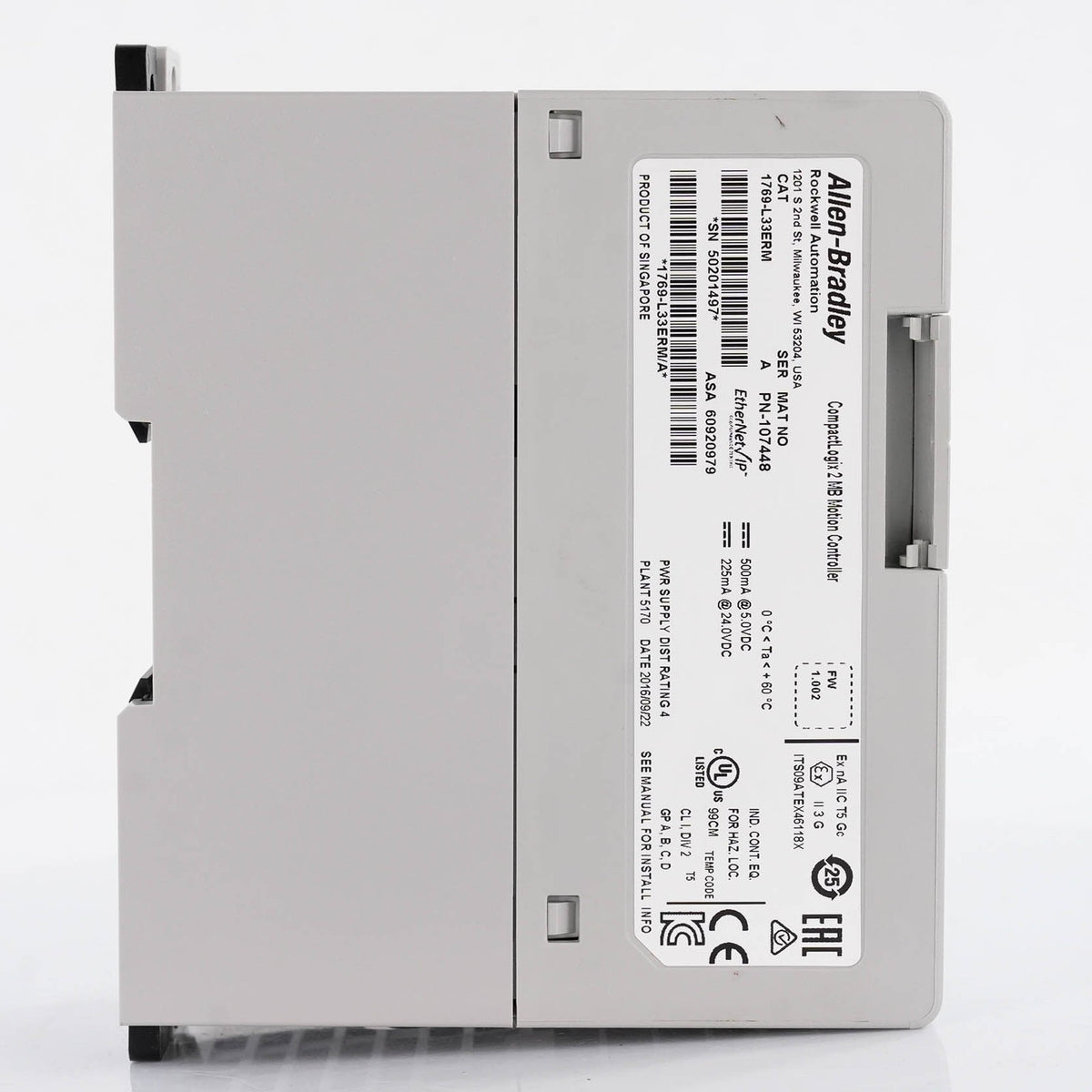 Allen Bradley 1769-L33ERM Ser A CompactLogix 5370 L3 Controller 2MB 1769L33ERM