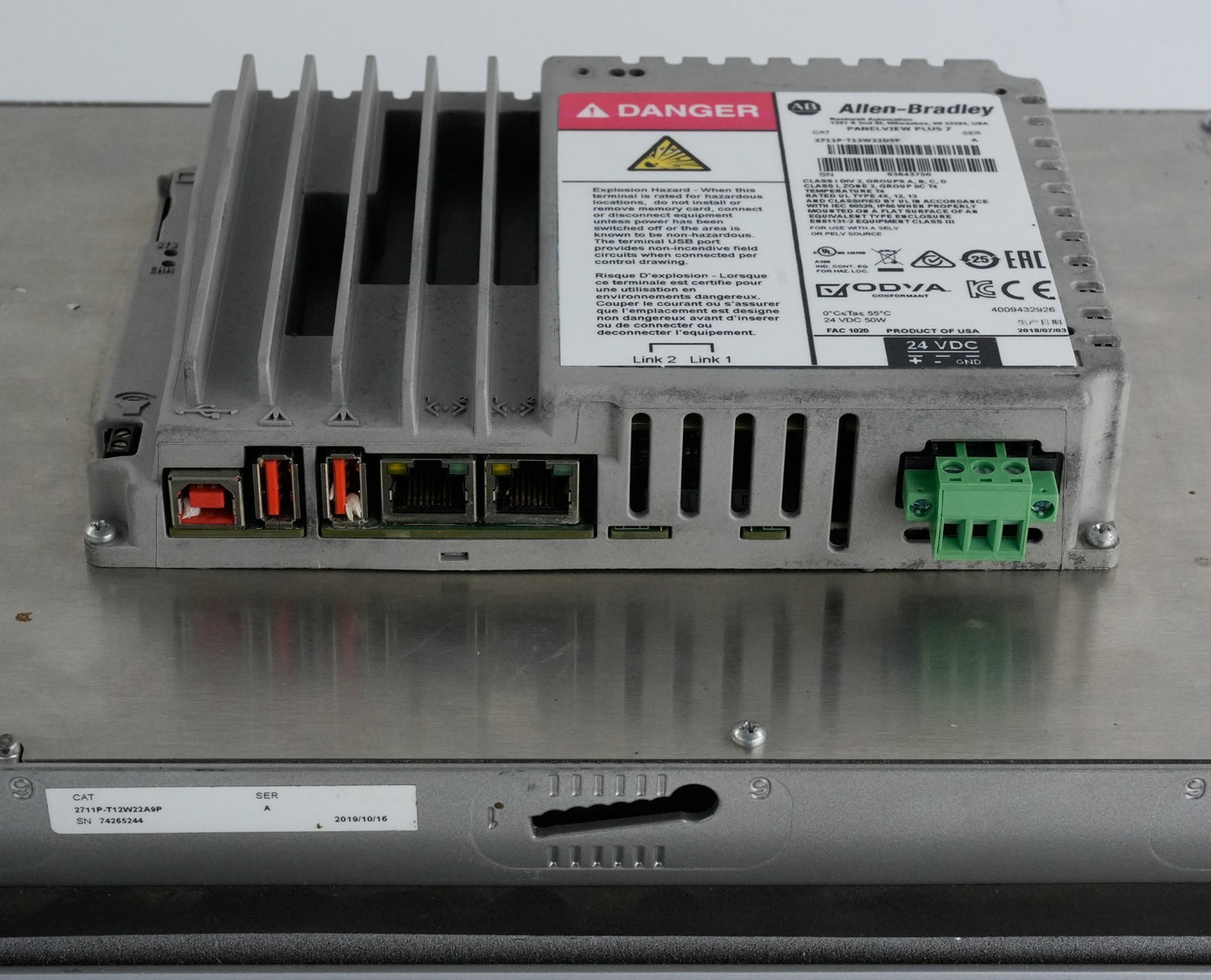 Allen Bradley 2711P-T12W22D9P /A PanelView Plus 7 Display 2711PT12W22D9P Refurb