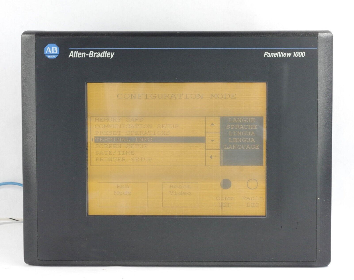 Allen Bradley 2711-T10G3L1 Ser A Rev K PanelView 1000 Grayscale Terminal